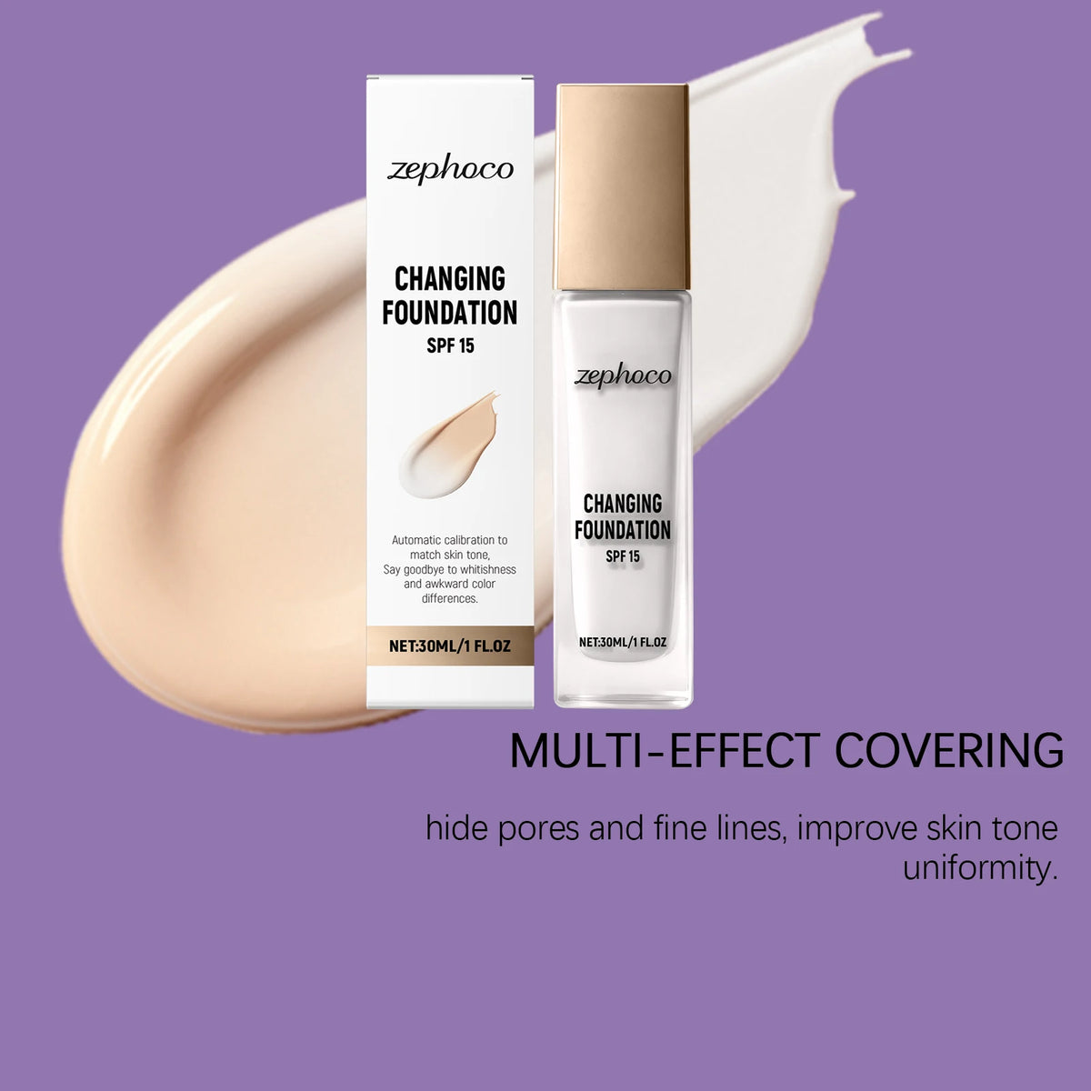 Color Changing Foundation Temperature Sensitive Matte Finish High Coverage Lightweight Hydrating Match Skin Tone Long Lasting - AliExpress 66