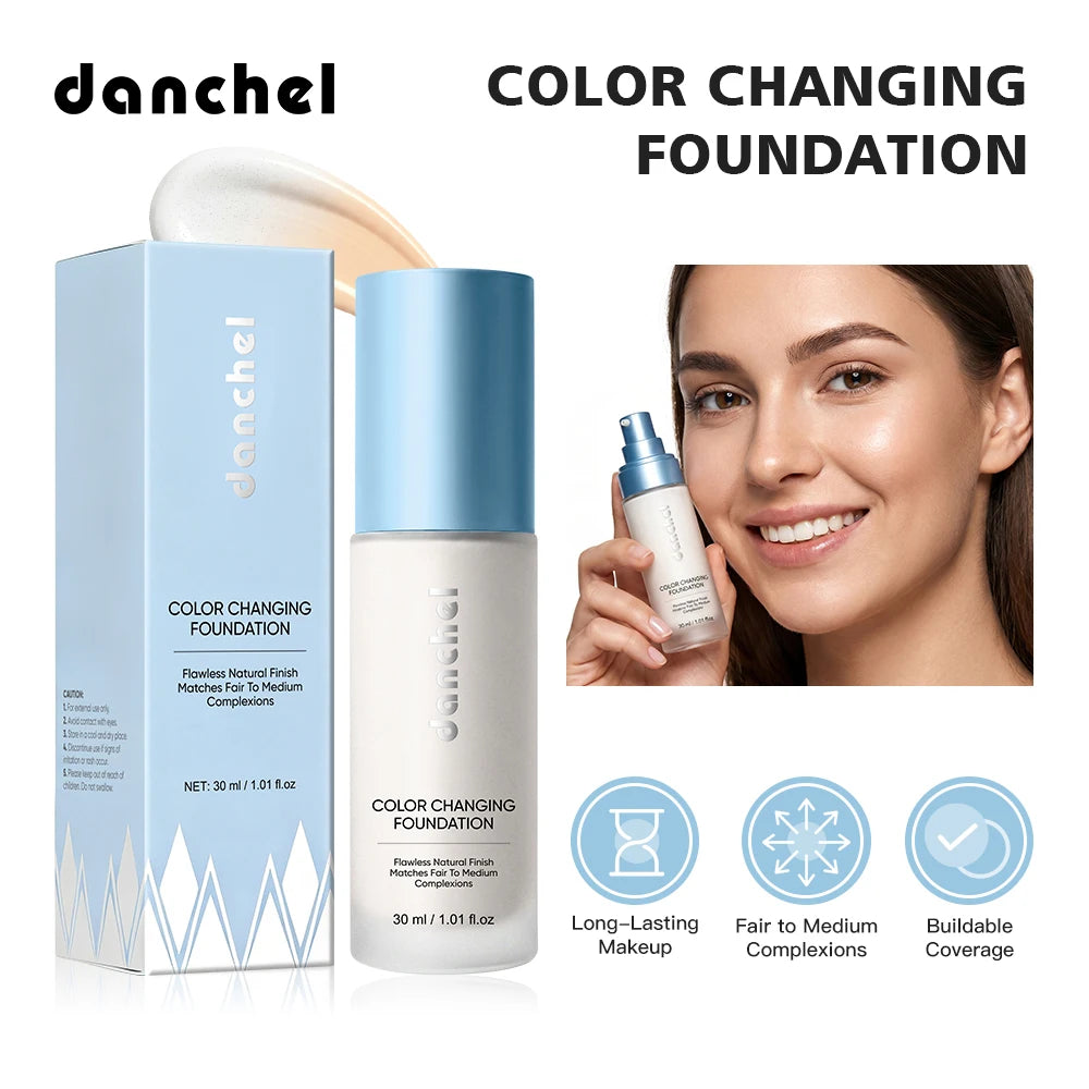 Color Changing Foundation Deep Hydration 12h Hold Makeup Intelligent Adaptation Skin Color Even Skin Tone Foundation Cosmetics