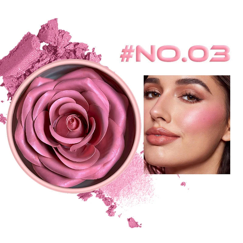 4 Color Rose Petal Blush Makeup Matte Natural Waterproof Highgloss Contour Set Flower Blusher Pigment Face Blush Makeup Cosmetic - AliExpress 66