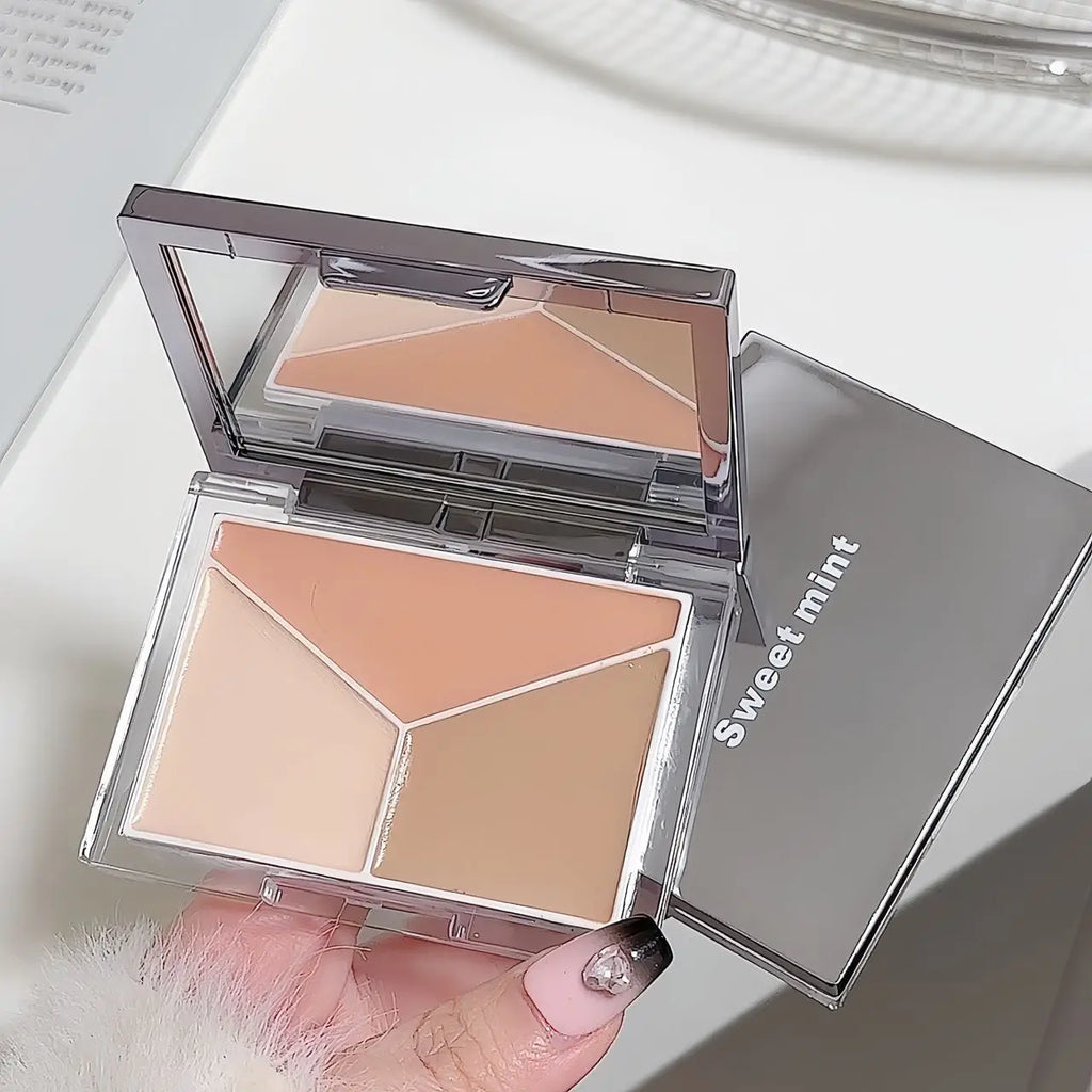 3 Color Concealer Palette Cream Texture Covers Acne Marks Dark Circles Multifunction Face Makeup Lasting Brighten Face Cosmetics - AliExpress 66