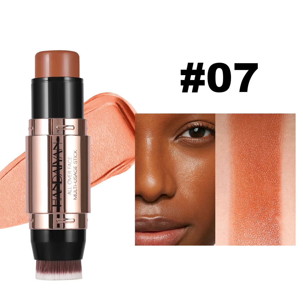 Double Head Highlighter Stick Contour Stick Waterproof Natural Silky Smooth Face Contouring for Nose Shadow With Makeup Brushes - AliExpress 66