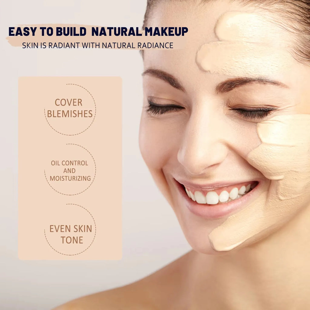 CC Foundation Cream Natural Moisturizing Waterproof Brightening Foundation Concealer Coverage Blemish Oil-control Lasting Makeup - AliExpress