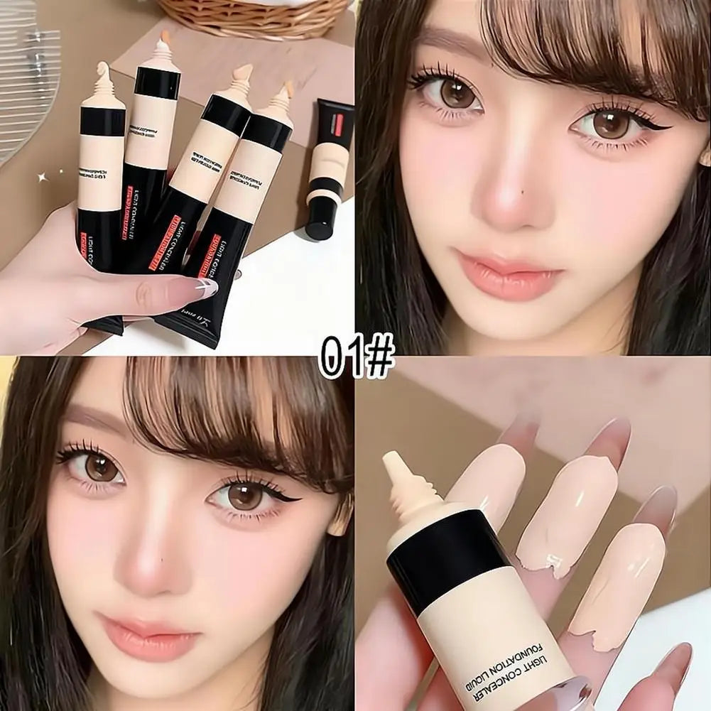 Concealer Foundation Liquid Full Coverage Long-Lasting Waterproof Concealer Natural Color Face Base Acne Spot Concealer
