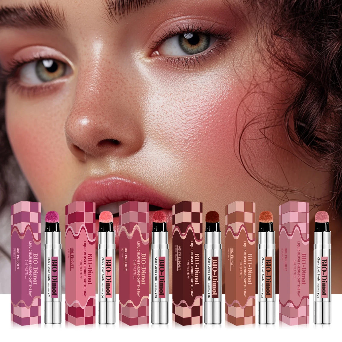 6 Colors Liquid Blush Stick with Sponge Tip Matte Makeup Waterproof Long-Lasting Color Correction Smooth for Lips and Cheeks - AliExpress 66
