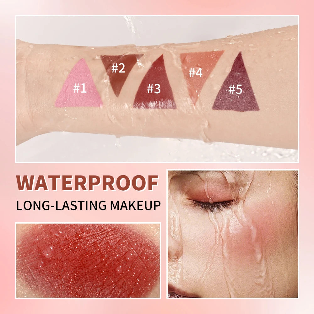 Lakerain Matte Cream Blusher Long-lasting Natural Makeup Triangle Box Design Oil-Resistant High Pigment Cream Blush Plate - AliExpress 66
