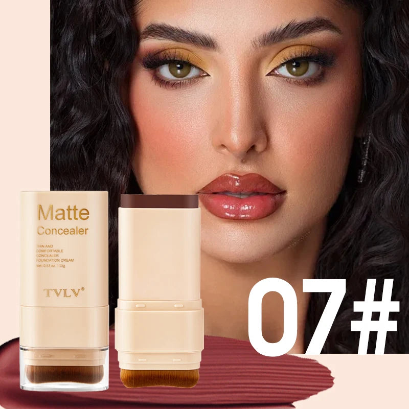 Concealing Foundation Stick Shades With Built-In Brush, Brighten Lightweight and Waterproof Formula Face Contour Stick Makeup