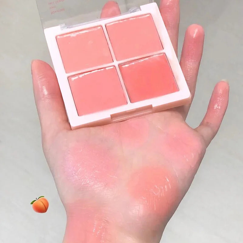 Cute Korean Girl 4Color Cream Pink Peach Water Light Blush Palette Long Lasting Easy To Color Multi-Use Lip Mud Cheek Tint Rouge - AliExpress 66