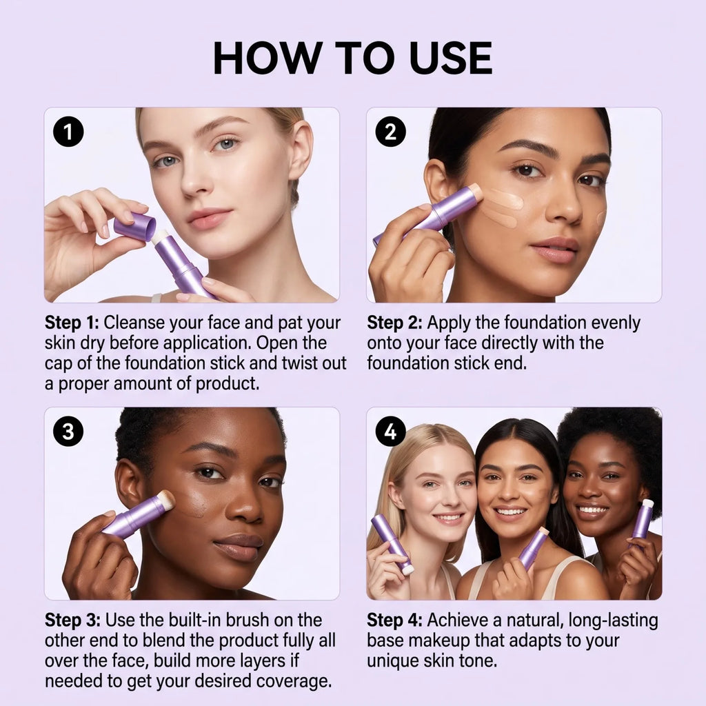 Dual Head Color Changing Foundation Stick High Coverage Moisturizing Long Lasting Flawless Finish Smart Tone Adapt Makeup 10g - AliExpress 66