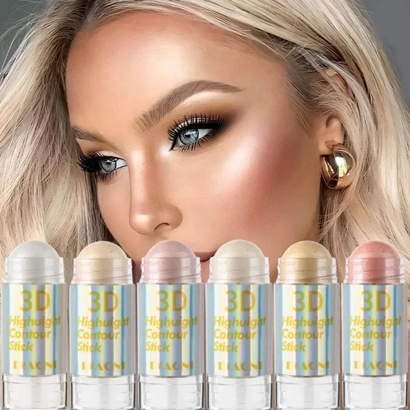 6 Colors 3D Face Brighten Highlighter Bar Cosmetic Face Contour Bronzer Shimmer Highlighter Stick Concealer Cream Makeup tool - AliExpress 66
