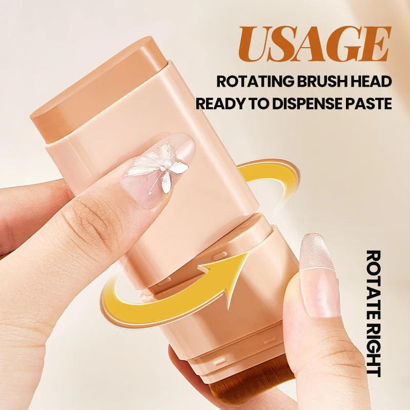 Concealing Foundation Stick Shades With Built-In Brush, Brighten Lightweight and Waterproof Formula Face Contour Stick Makeup