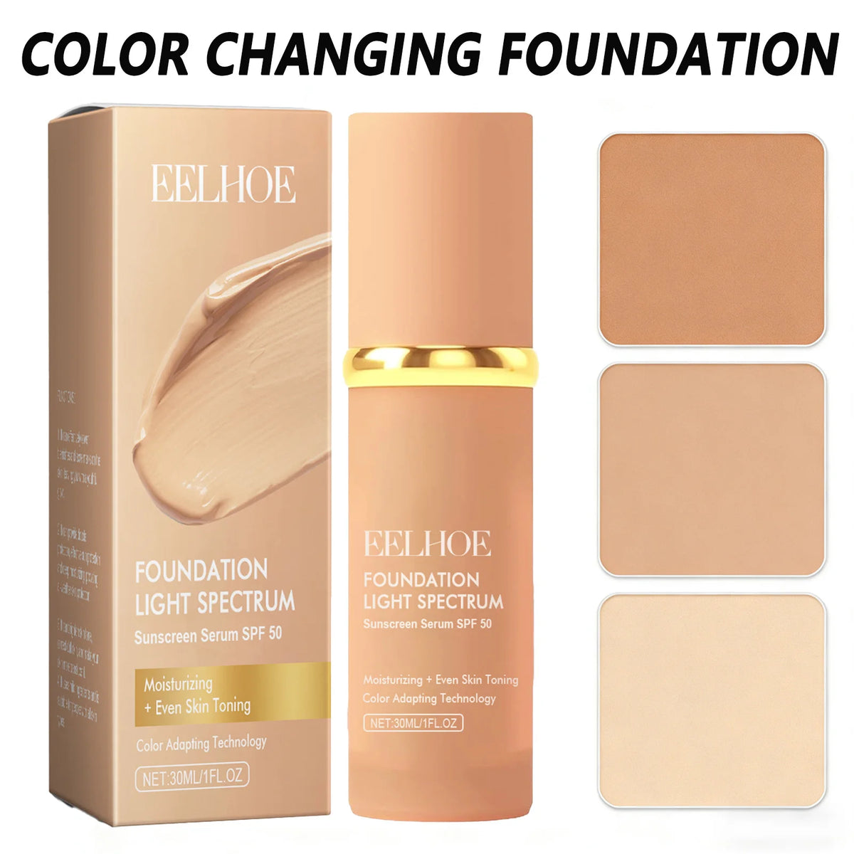 4 in 1 Color Changing Foundation Liquid with SPF 50 - Moisturizing Medium Full Coverage Concealer Daily Waterproof & Sweatproof - AliExpress 66