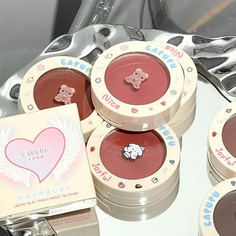 Monochrome Red Blush Cream Face Mineral Pigment Peach Nude Pink Matte Natural Mud Blusher Brighten Lasting Cheek Rouge Cosmetic - AliExpress 66