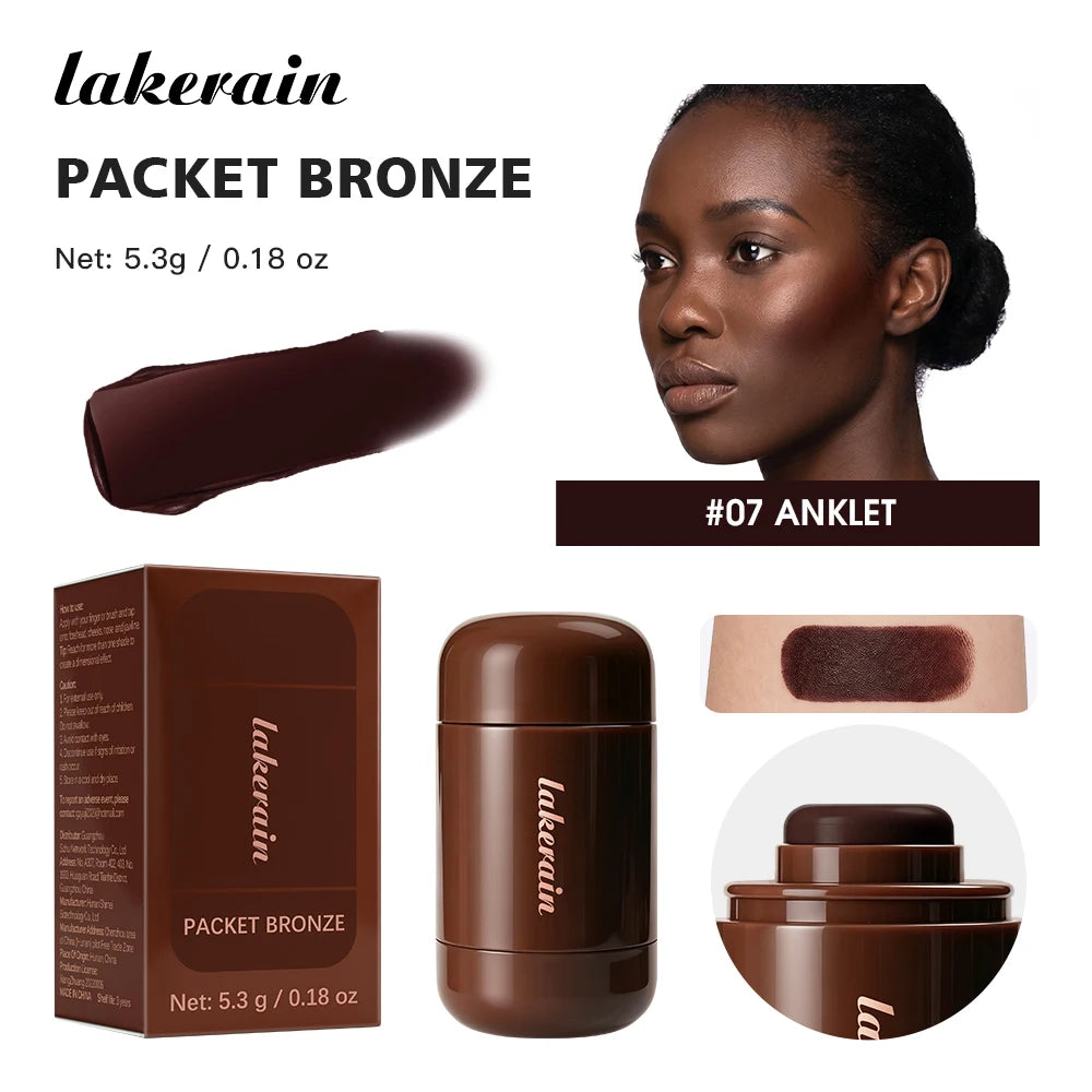 Lakerain Bronze Contour Stick Hydrates Smooths Skin Create Dimensional Effect Long-lasting Natural Makeup Effect Contour Stick