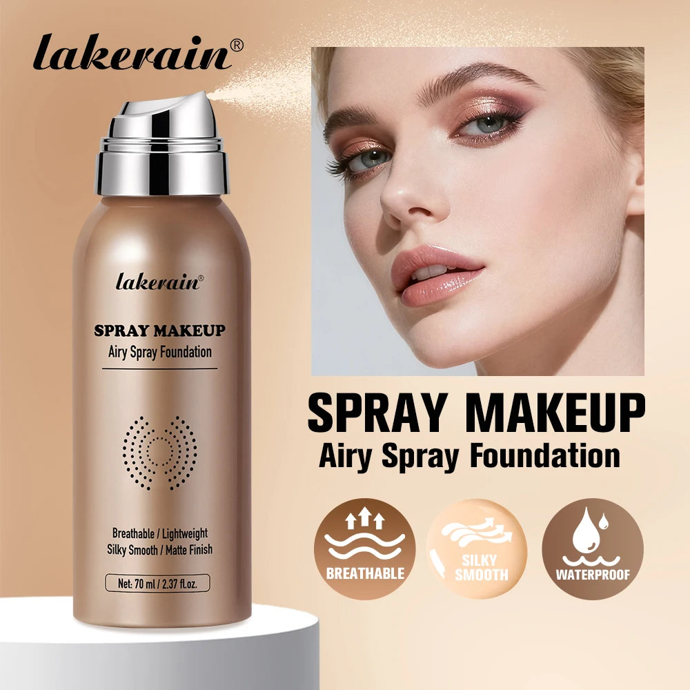 Airy Foundation Spray Waterproof Sweat-resistant Natural Silky Matte Finish Even Skin Tone Breathable Foundation Make-up Spray - AliExpress 66