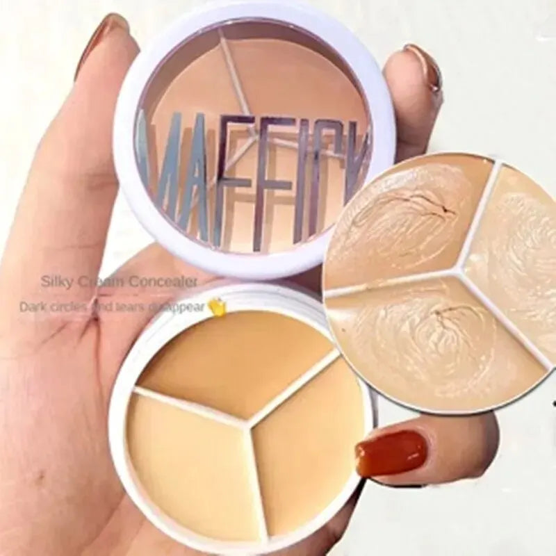 3-Color Concealer Palette Professionally Covers Dark Circles Around Eyes and Face - AliExpress 66