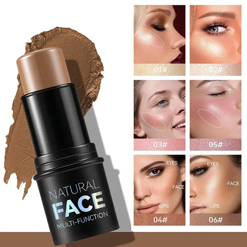 Makeup Face Cream Contour Sticks,Shades with Highlighter & Bronzer & Blush, Non-greasy and Water-resistant Face Contouring Pen - AliExpress 66