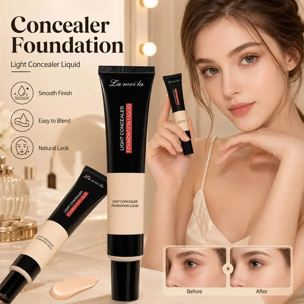 Concealer Foundation Liquid Full Coverage Long-Lasting Waterproof Concealer Natural Color Face Base Acne Spot Concealer