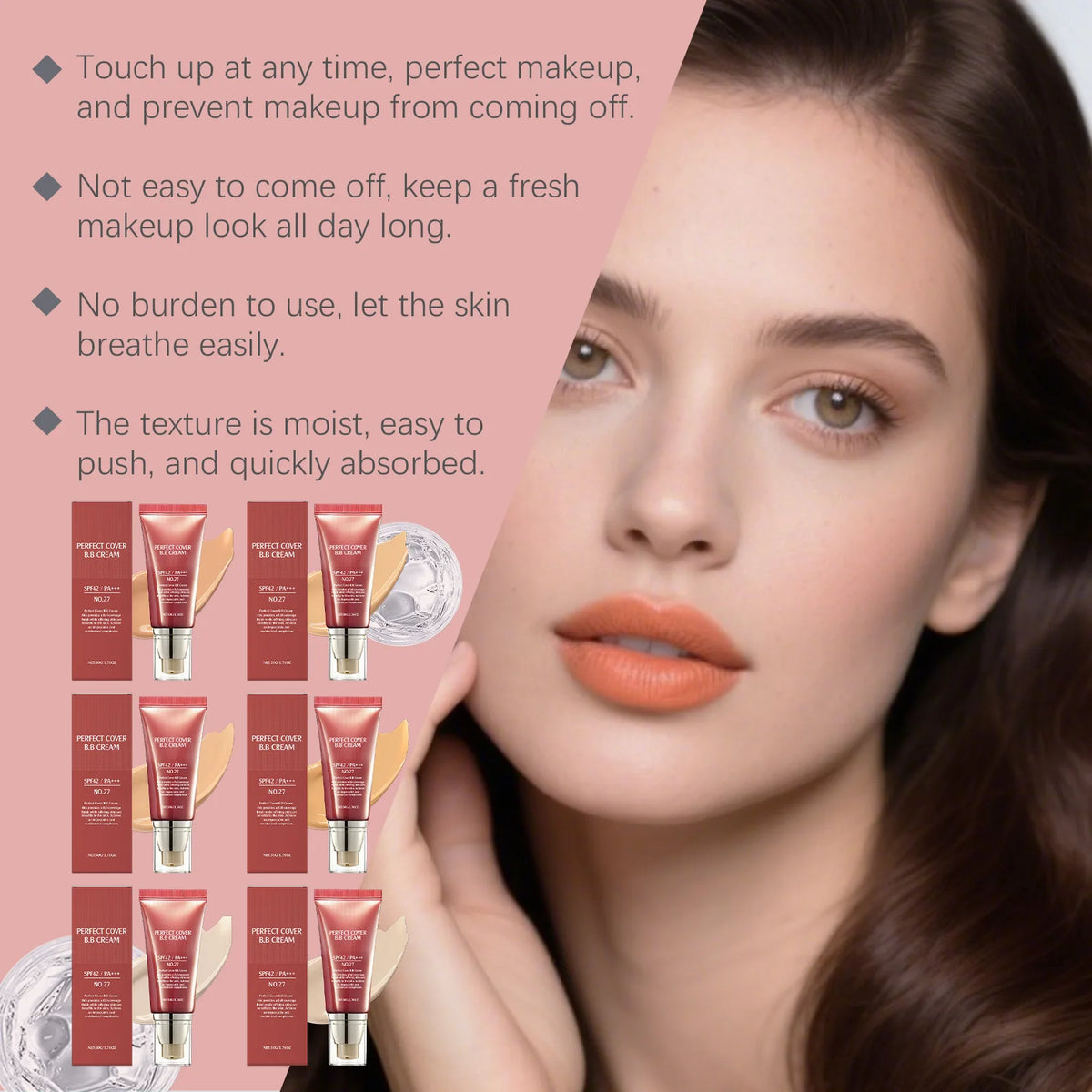 BB Cream SPF 42 PA +++ Tinted Moisturizer for Face Full Coverage Concealer Liquid Foundation Makeup for Dark Circles Fine Lines - AliExpress 66