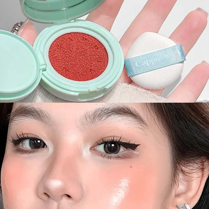 4 Colors Natural Water Light Air Cushion Blush Cream Long Lasting Waterproof Tangerine Daily Face Contour Mousse Blusher Makeup