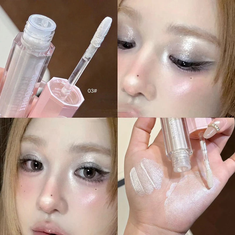 Liquid Highlighter for Face, Natural Dewy Glow Illuminator, Multi Use Shimmer Stick for Cheeks Eyes Nose, Brightening Makeup - AliExpress 66