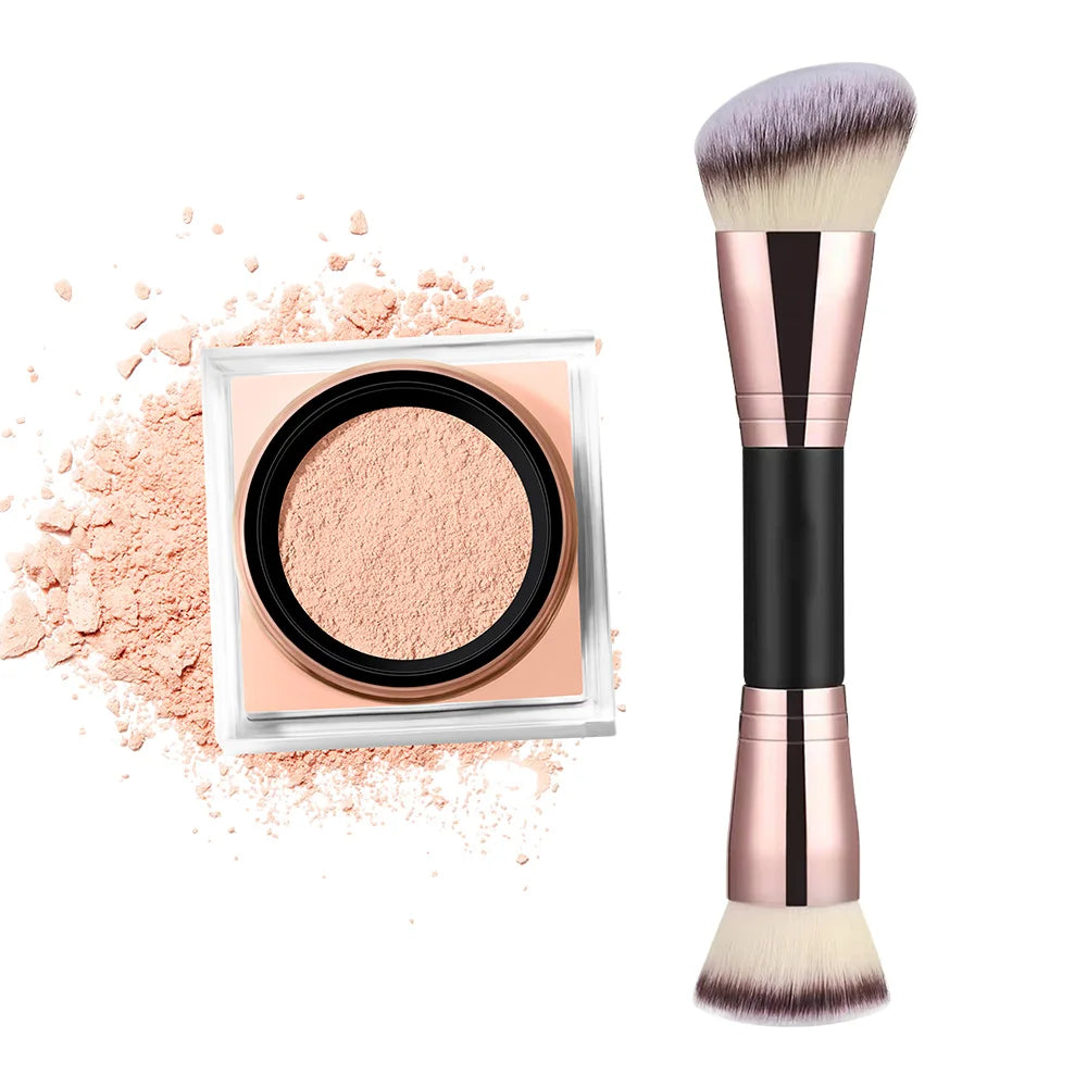 2 Count Loose Setting Powder & Brush Long Lasting Waterproof Oil Control Matte Natural Brightening Face Powder Cosmetics - AliExpress 66