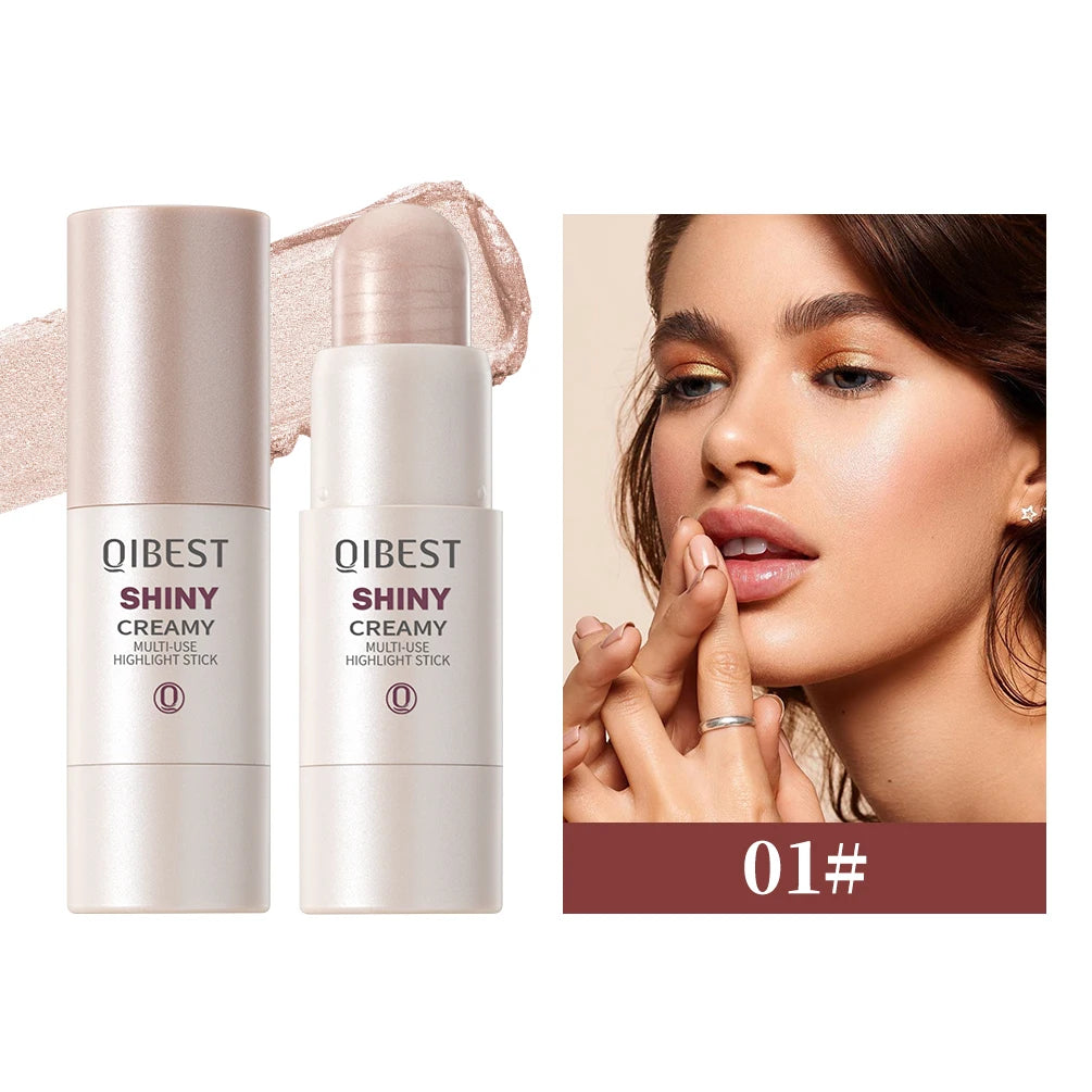 QIBEST 3D Face Brighten Highlighter Bar Makeup Face Contour Bronzer Shimmer Highlighter Stick Concealer Cream Makeup For Women - AliExpress 66