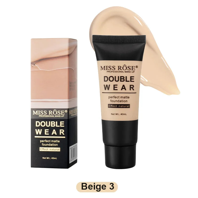 MISS ROSE 40ml Natural Nude Liquid Foundation Sweatproof Concealer Cream Daily Facial Makeup Cosmetics - AliExpress 66