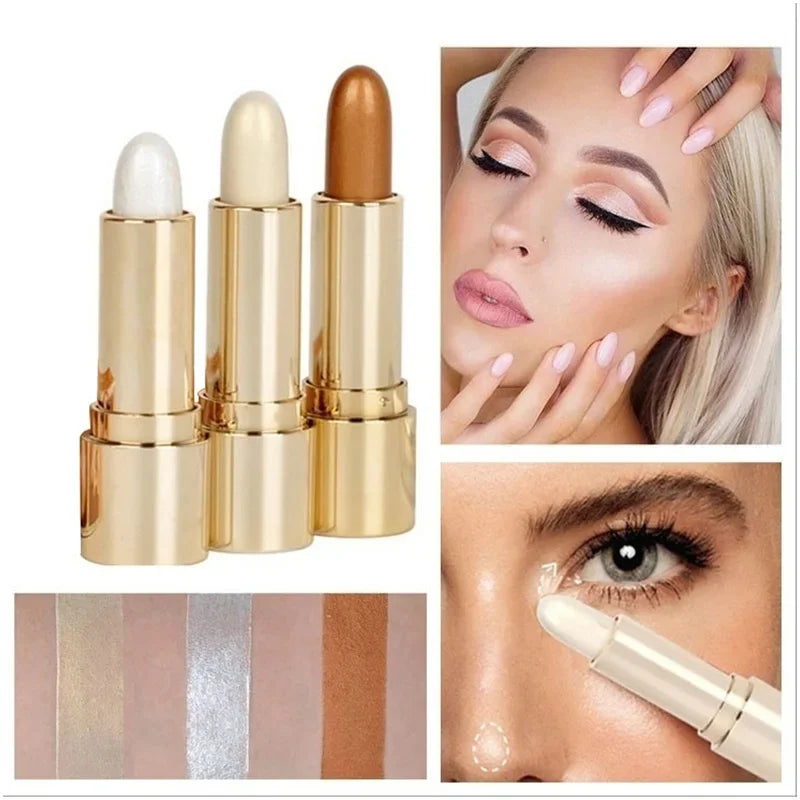 DNM 3 Colors Brighten Highlighter Bar Cosmetics Face Contour Bronzer Shimmer Highlighter Stick Concealer Cream Beauty Makeup - AliExpress 66