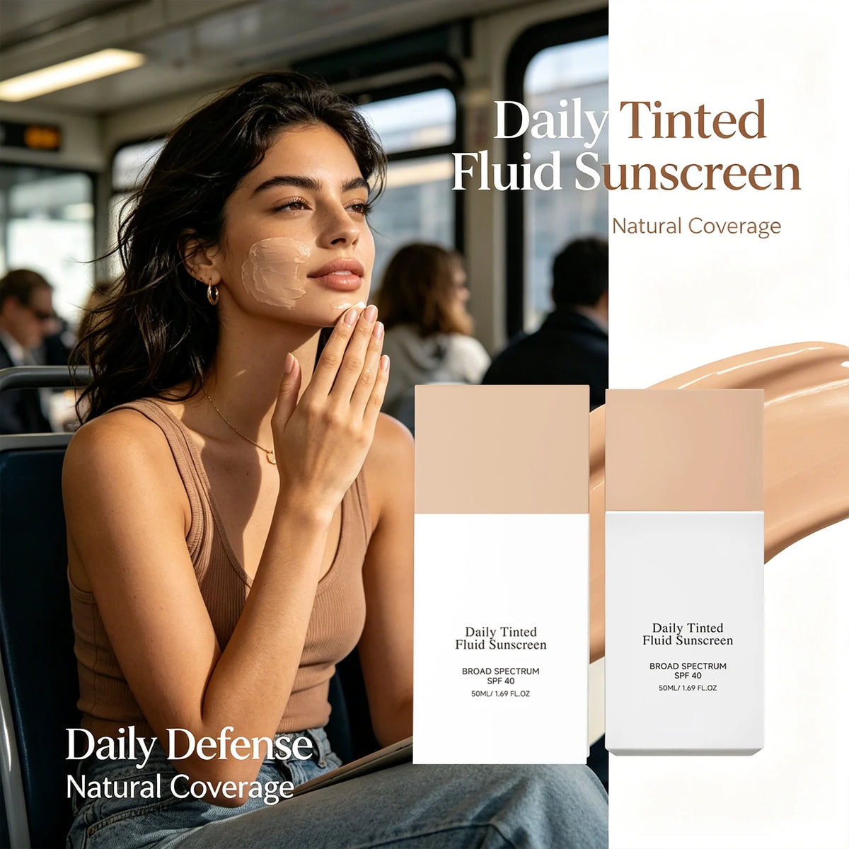 Hydrating Concealer Lotion Even Skin Tone Smooth Skin Relieve Dryness Provide UV Protection Tinted Fluid Sunscreen Moisturizer