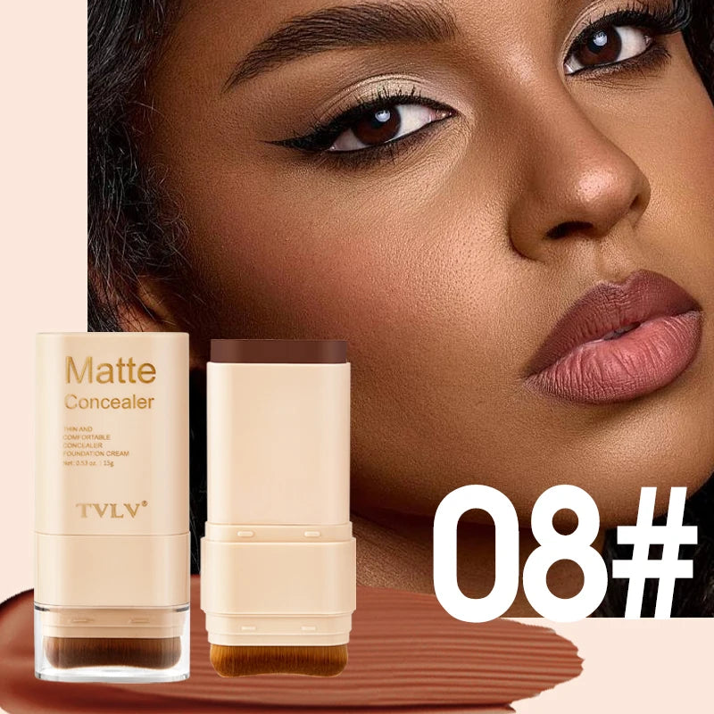 Concealing Foundation Stick Shades With Built-In Brush, Brighten Lightweight and Waterproof Formula Face Contour Stick Makeup
