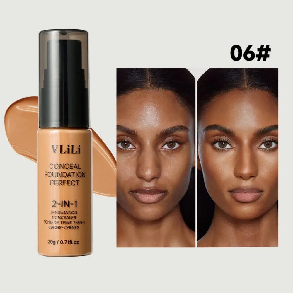 New Waterproof Liquid Foundation Oil-Control Full Coverage Face Foundation Cream Sweat Proof Matte Foundation Concealer Cream