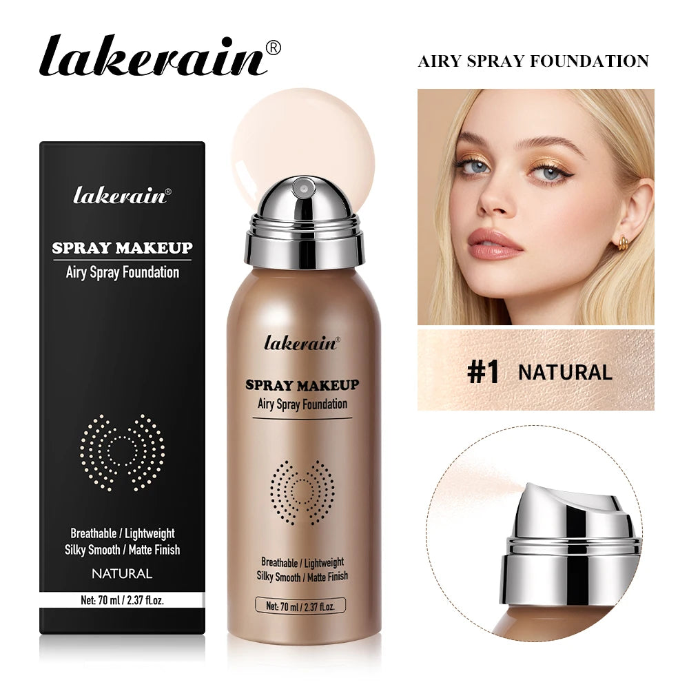 Lakerain Foundation Spray Silky Matte Finish Even Skin Tone Waterproof Sweat-resistant Breathable Foundation Make-up Spray - AliExpress 66