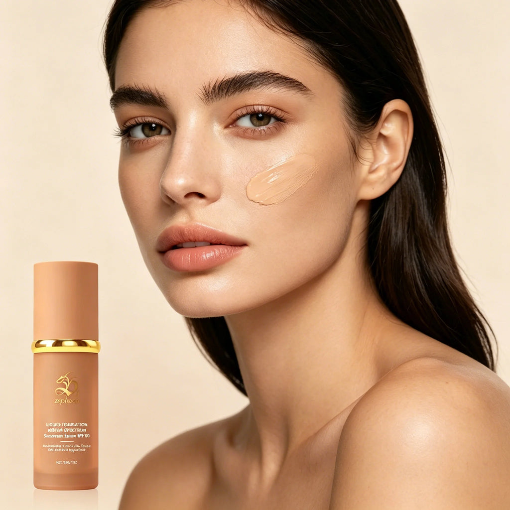 Moisturizing Protective Foundation, Lightweight, Hydrating, Luminous Matte, Clear, Smooth, Long-Lasting, and Doesn't Cake