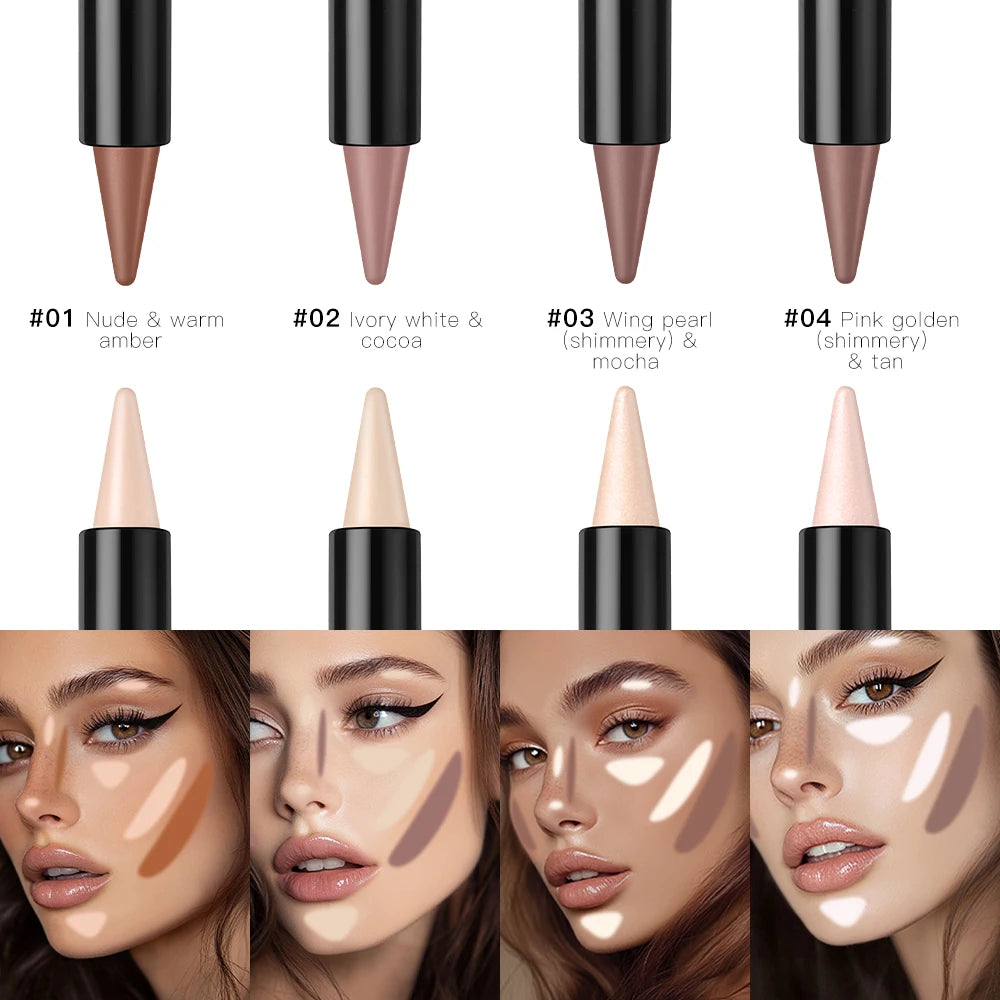 Dual Ended Contour Stick Foundation Concealer Long Lasting Dark Circle Correcting Contour Concealer Makeup Highlighter Cosmetics - AliExpress 66