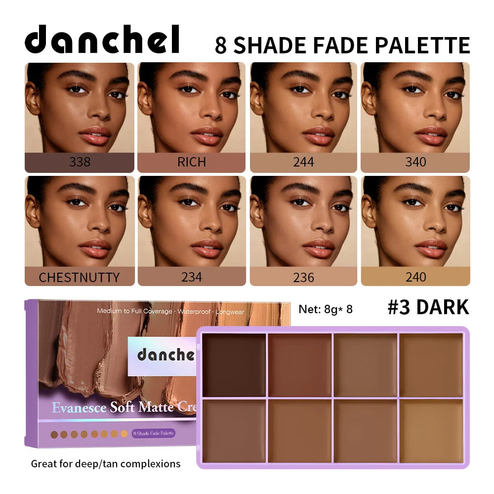 8 Shade Fade Palette Soft Matte Texture Cover Dark Circles, Redness, Skin Blemishes Waterproof Sweatproof Long-wearing Concealer - AliExpress