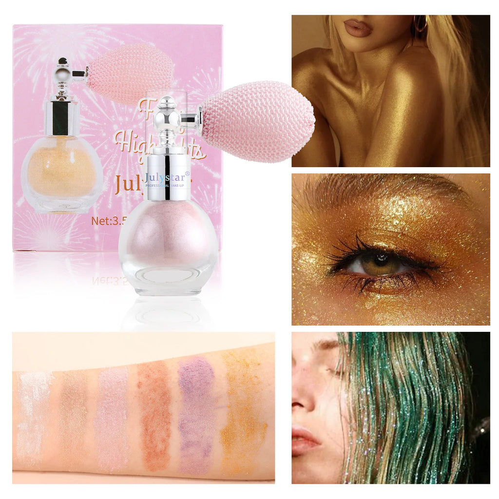 Popular Shimmer Liquid Highlighter Makeup Fine Glitter Brightening Cosmetic for Face Contour and Body Shiny Daily Party Make?up