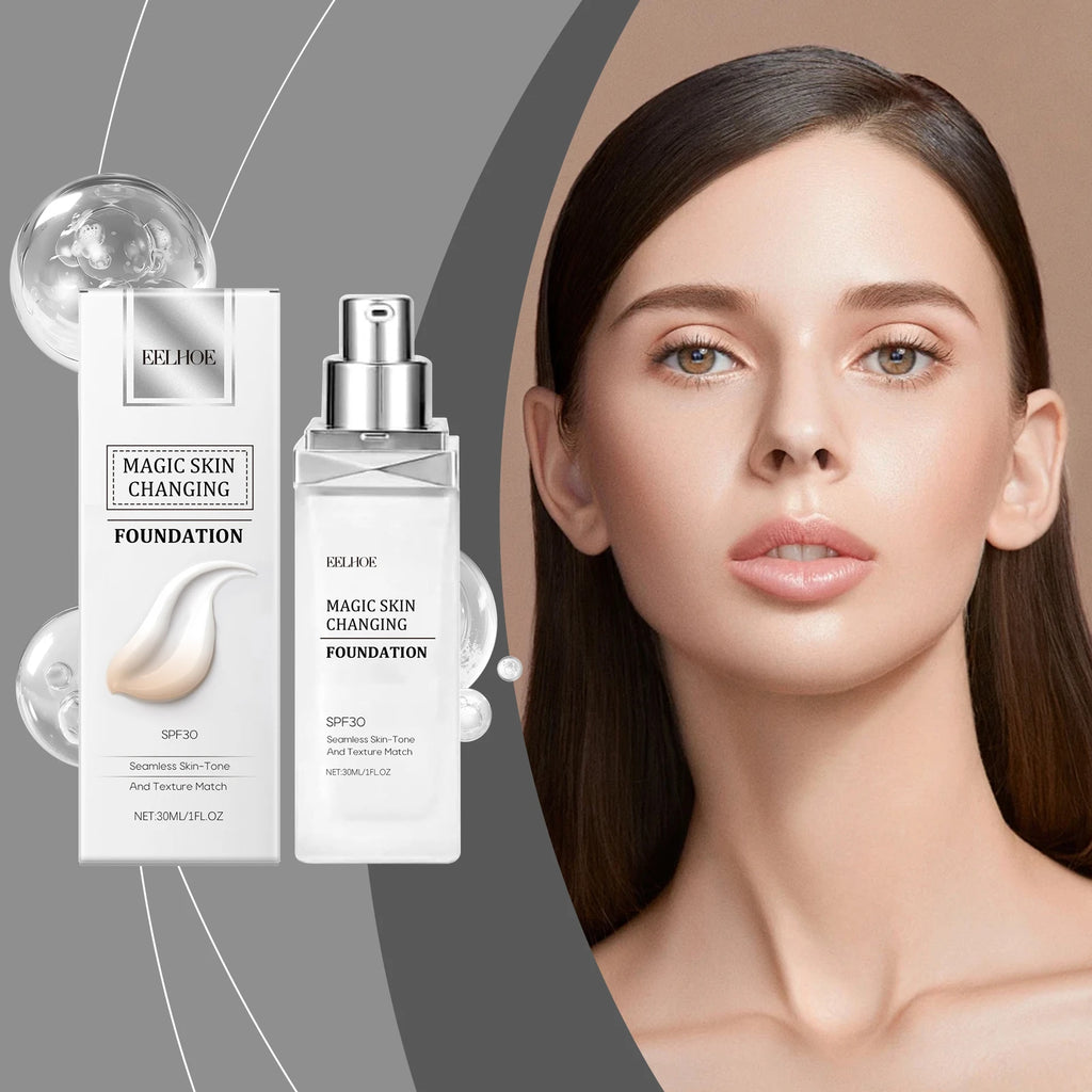 Color Changing Foundation Hyaluronic Acid Waterproof Oil Control High Coverage Makeup Base Magic Covering Foundation Liquid 30ml - AliExpress 66