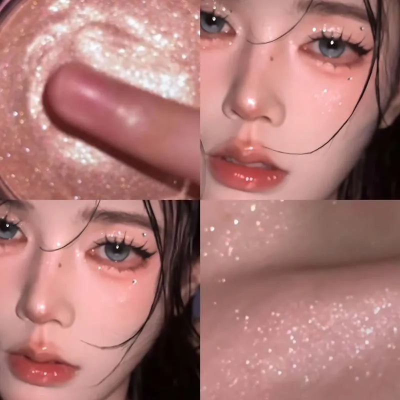 Diamond Sparkle Highlighter Cream Monochrome Shimmering Pearl Silver Face Contour Brighten Makeup Clear Glitter Flash Highlight
