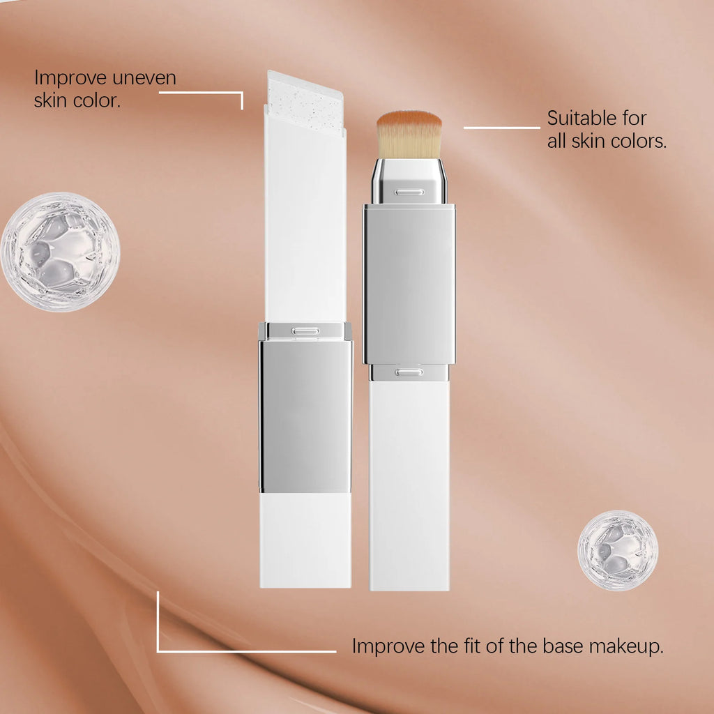 2 In 1 Color Changing Foundation Stick Matte Sheer Lightweight Cream Texture High Coverage Detachable Brush Natural Makeup Base