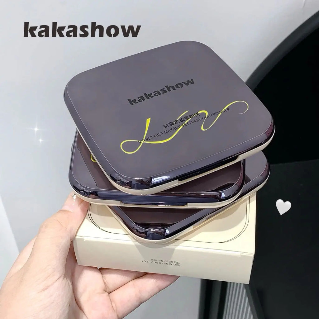 Large Box 18g Multifunctional Setting Powder (Oil Control, Waterproof, Purple Brightening) with Mirror Portable Makeup Cake