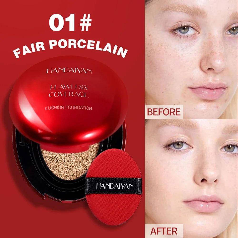 Air Cushion Foundation Light Natural Concealer Red Shell Foundation Natural Brighten Skin Color Long Lasting Makeup Foundation - AliExpress 66