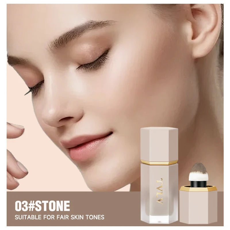 Tvlv Dual-Head Sponge Liquid Contour Stick Matte Natural 3D Sculpting Nose Shadow Side Shadow Cream for Beginners Easy Facial Contour Highlighting Concealer Contouring Liquid 4 Colors Available