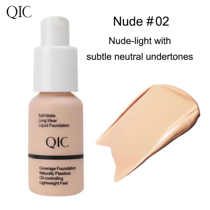 QIC Soft Matte Liquid Foundation 30g Waterproof Oil Control