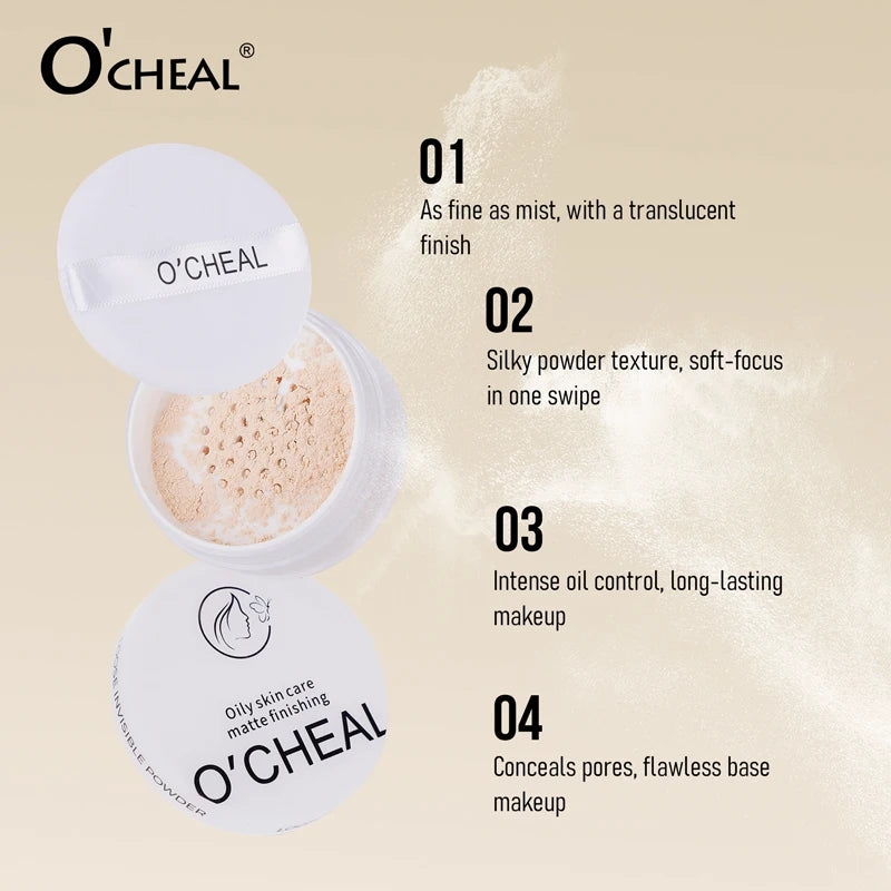 O'CHEAL Loose Invisible Powder Oil Control Waterproof Soft-focus Skin Smoothing Lightweight luminous Long-lasting Powder Makeup - AliExpress 66