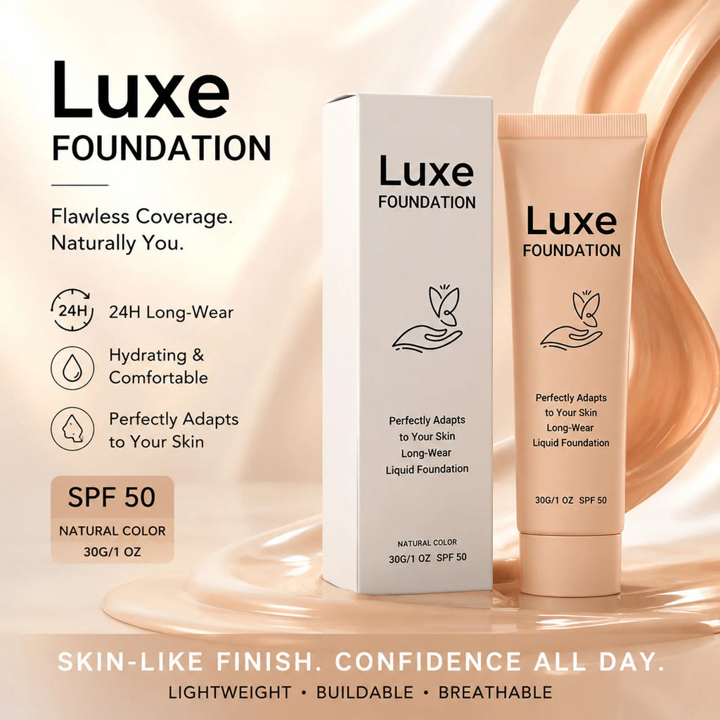 Luxe Color Changing Liquid SPF50 Foundation Long-Wear Skin Tone Adaptive Lightweight Natural Dark Shades Makeup Base
