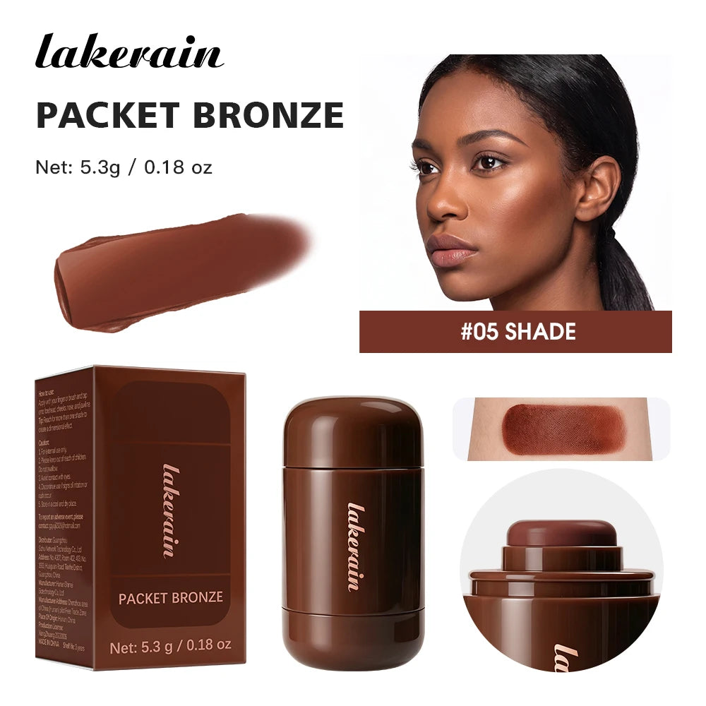 Lakerain Bronze Contour Stick Hydrates Smooths Skin Create Dimensional Effect Long-lasting Natural Makeup Effect Contour Stick