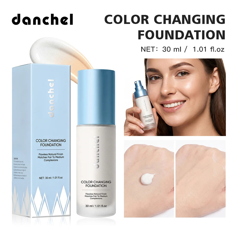 Color Changing Foundation Deep Hydration 12h Hold Makeup Intelligent Adaptation Skin Color Even Skin Tone Foundation Cosmetics