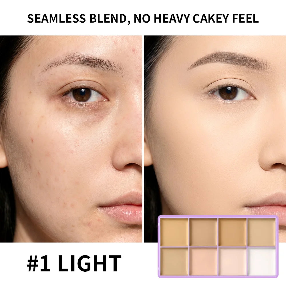 8 Shade Fade Palette Soft Matte Texture Cover Dark Circles, Redness, Skin Blemishes Waterproof Sweatproof Long-wearing Concealer - AliExpress