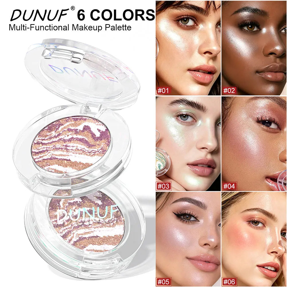 Marble Swirl Single Highlighter Shimmer Pearlescent Powder Multi?use Eyeshadow Blush Face Contour Brightening Cosmetics