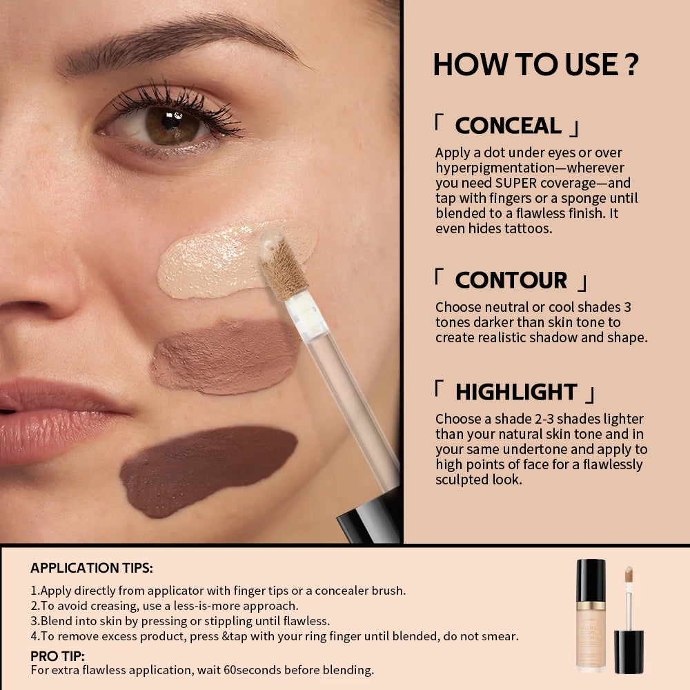 Super Coverage Concealer Multi-Use Cream Oil Free Highlight Covers Dark Circles Long-lasting Natural Matte Finish Long Wear Make - AliExpress 66